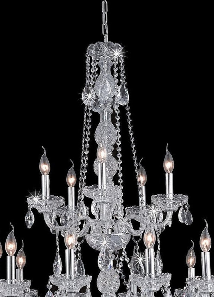 Bohemian Elegance 15 Light Crystal Chandelier- CHROME