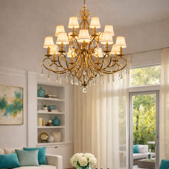 ARIA - Hampton 18 Arm Chandelier - Brass