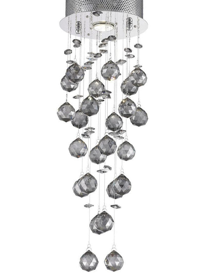 Round Cluster LED Crystal Chandelier - Smoke- Width:20cm Height:60cm