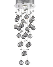 Load image into Gallery viewer, Round Cluster LED Crystal Chandelier - SMOKE- Width:20cm Height:60cm
