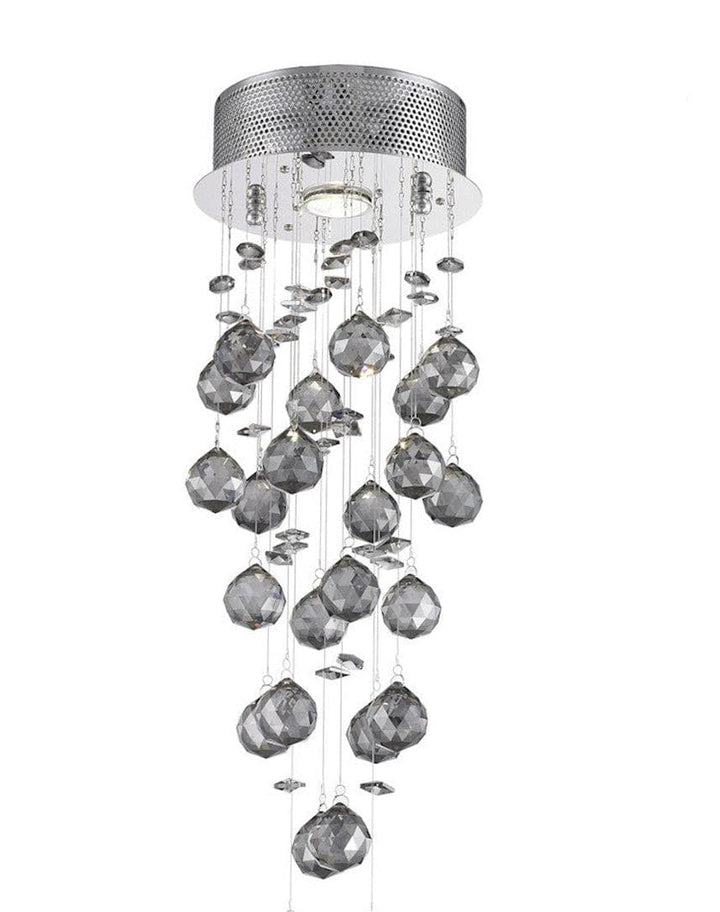 Round Cluster LED Crystal Chandelier - Smoke- Width:20cm Height:60cm