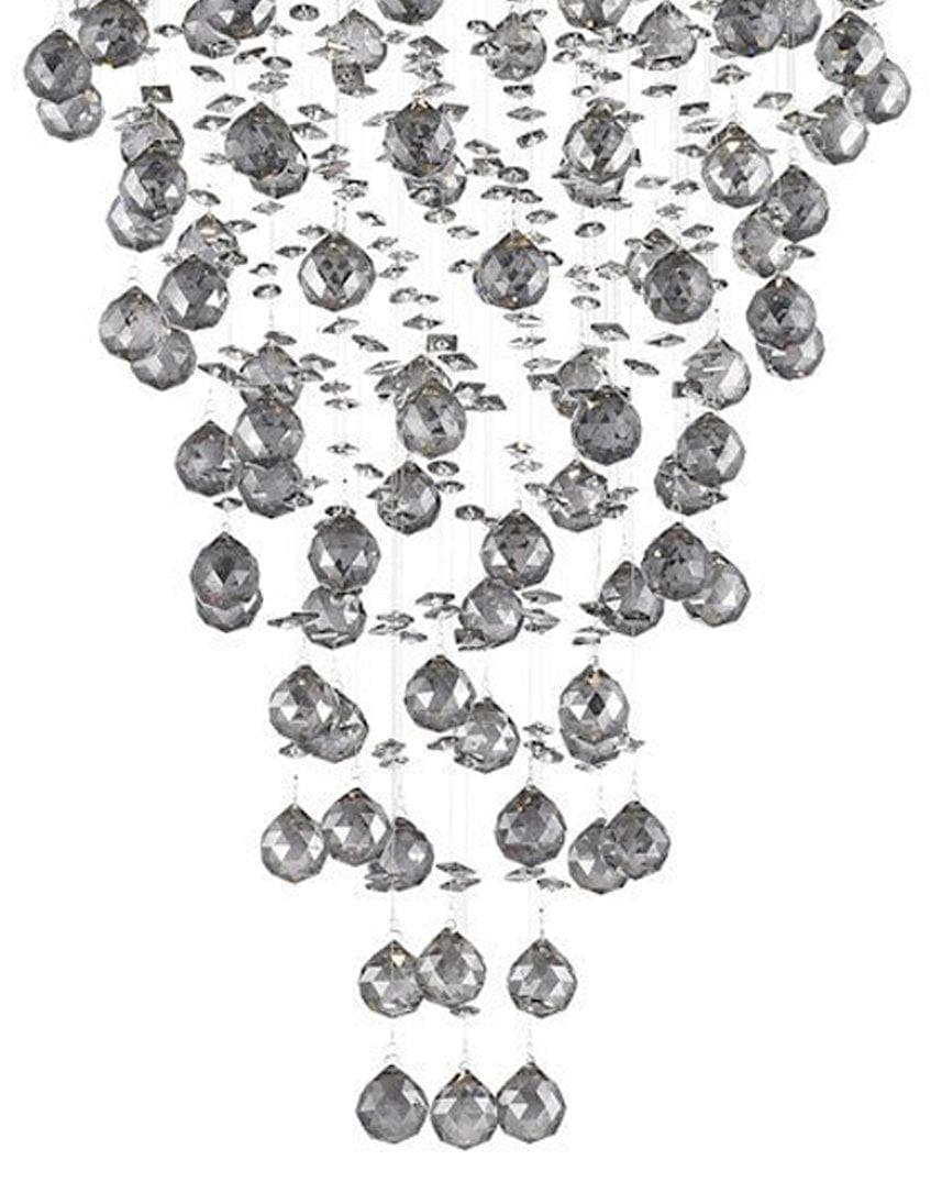 Round Cluster LED Crystal Chandelier -Smoke - Width:50cm Height:90cm
