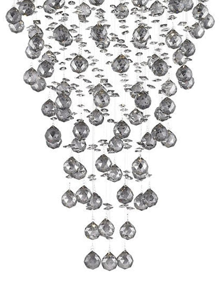 Round Cluster LED Crystal Chandelier -Smoke - Width:50cm Height:90cm