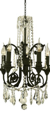 Load image into Gallery viewer, French Provincial Iron Chandelier- 5 Arm Wrought Iron Finish
