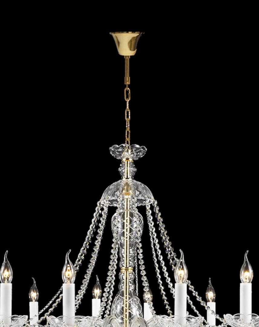 Bohemian Brilliance Large 12 Arm Single Tier Chandelier - Gold