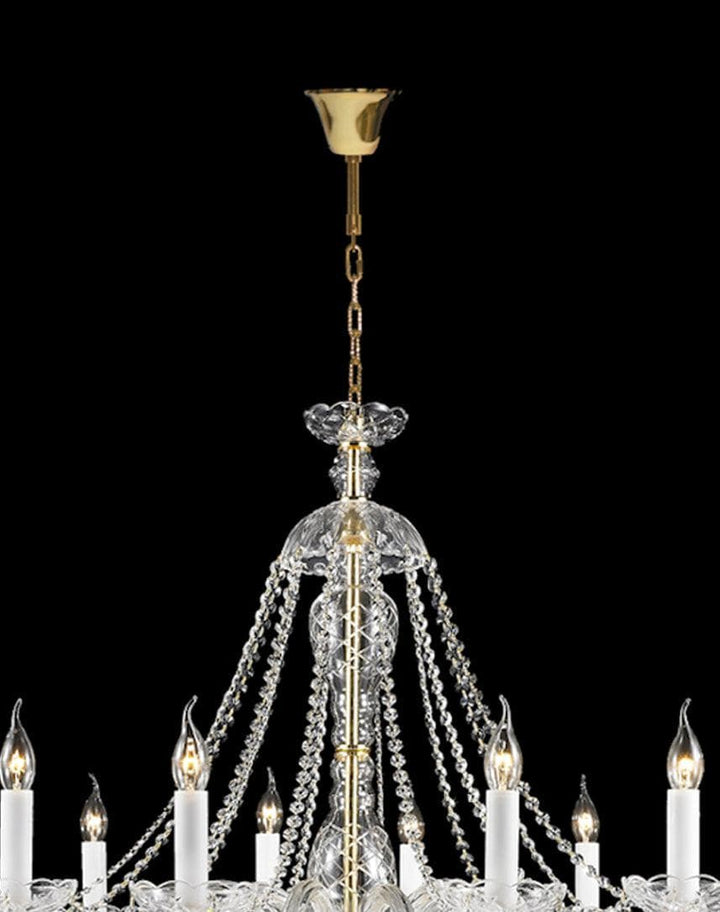 Bohemian Brilliance Large 12 Arm Single Tier Chandelier - Gold