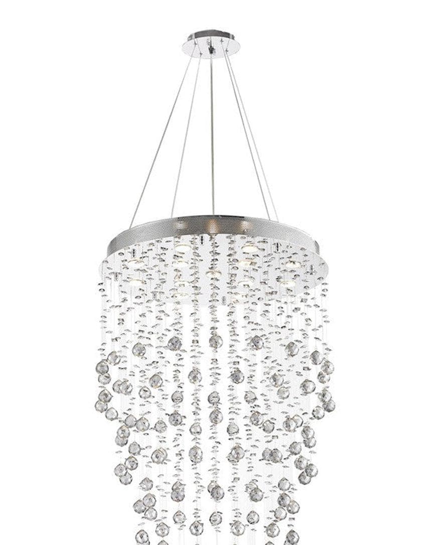 Round Cluster LED Crystal Chandelier -Smoke - Width:70cm Height:150cm