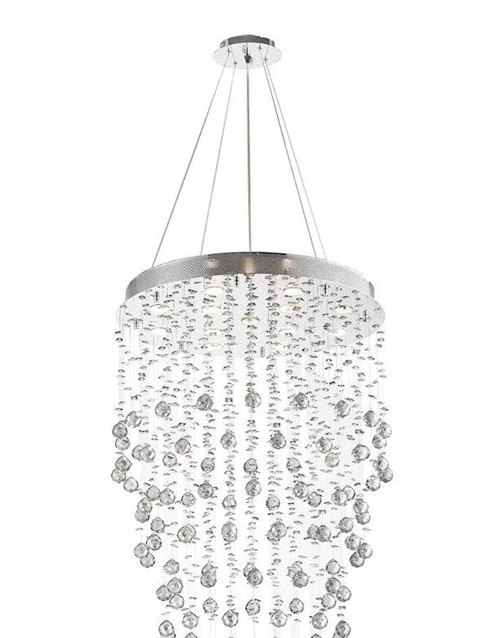 Round Cluster LED Crystal Chandelier -Smoke - Width:70cm Height:150cm