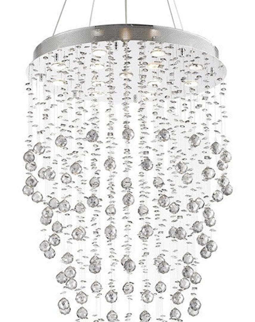 Round Cluster LED Crystal Chandelier -Smoke - Width:70cm Height:150cm