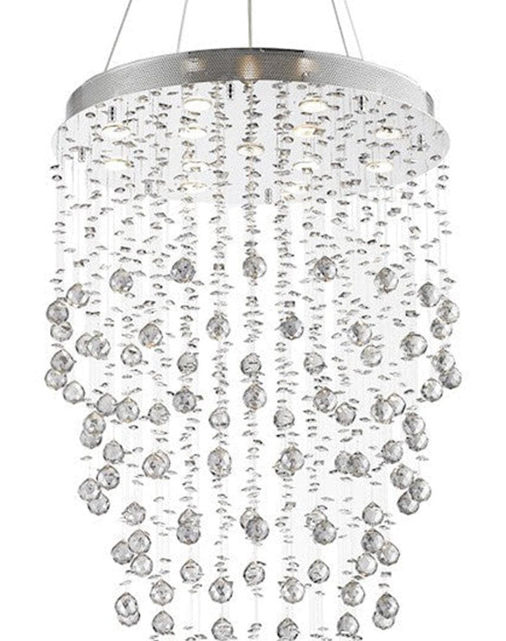 Round Cluster LED Crystal Chandelier -Smoke - Width:70cm Height:150cm