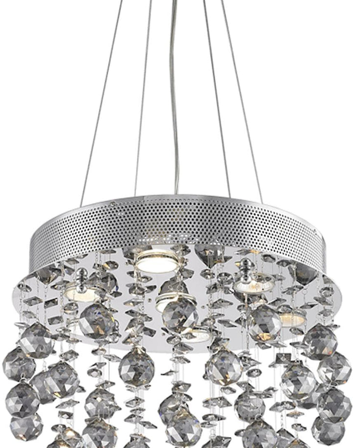 Round Cluster LED Crystal Chandelier - Smoke - W:40cm H:60cm