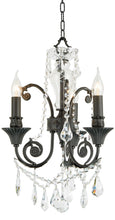 Load image into Gallery viewer, French Provincial Iron Chandelier- 3 Arm - Wrought Iron Finish
