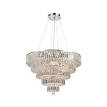Load image into Gallery viewer, Modular 5 Tier Crystal Pendant Light- CHROME - Large
