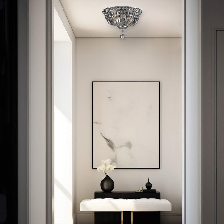 Empress Flush Mount Basket Chandelier - Chrome & Smoke- W:35cm