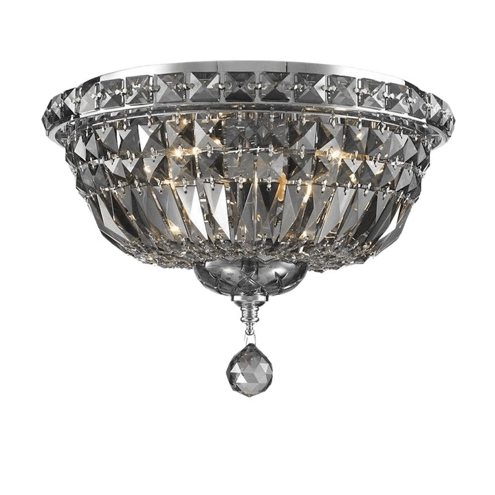 Empress Flush Mount Basket Chandelier - Chrome & Smoke- W:35cm