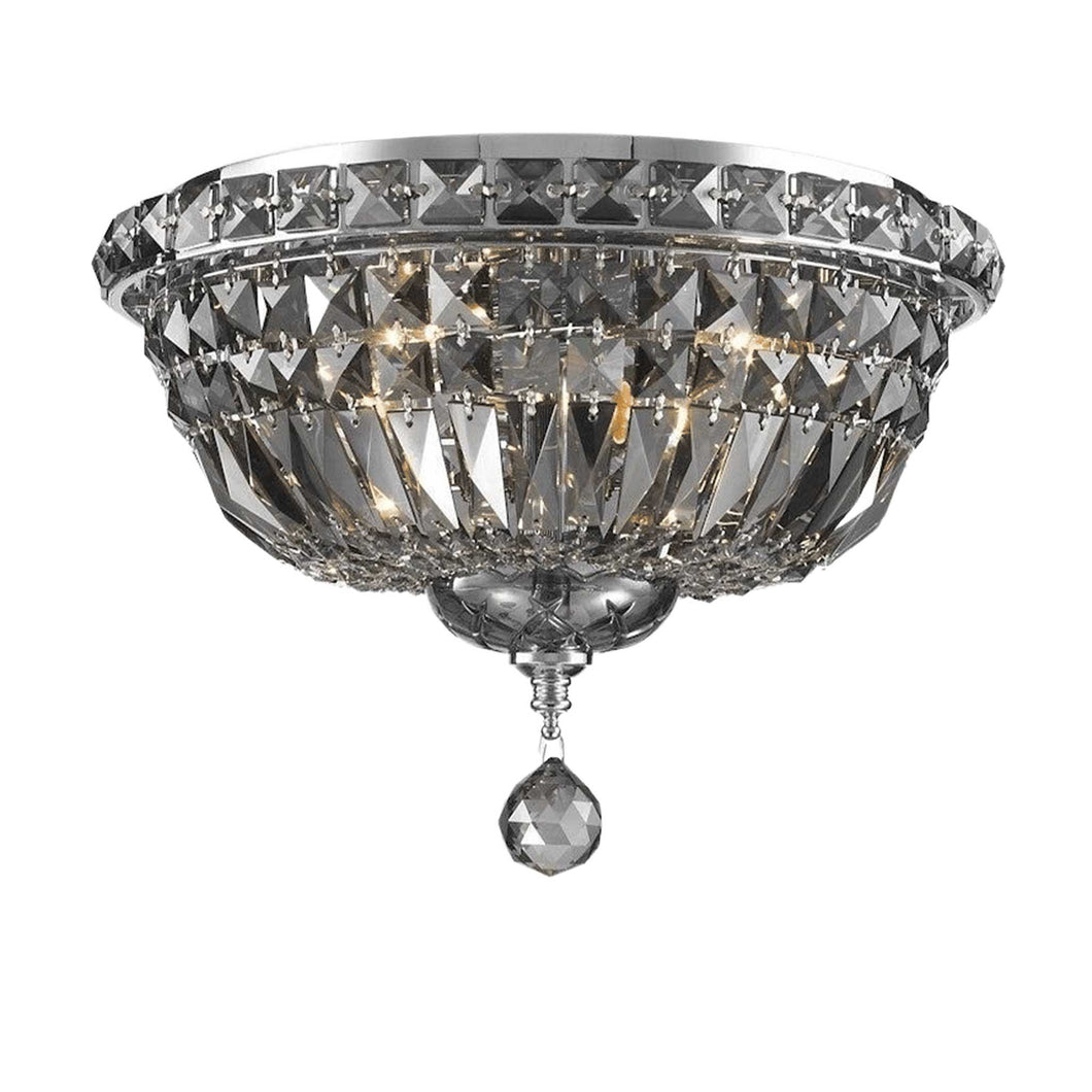 Empress Flush Mount Basket Chandelier - CHROME & SMOKE- W:35cm