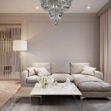 Load image into Gallery viewer, Empress Flush Mount Basket Chandelier - CHROME &amp; SMOKE - W:50cm
