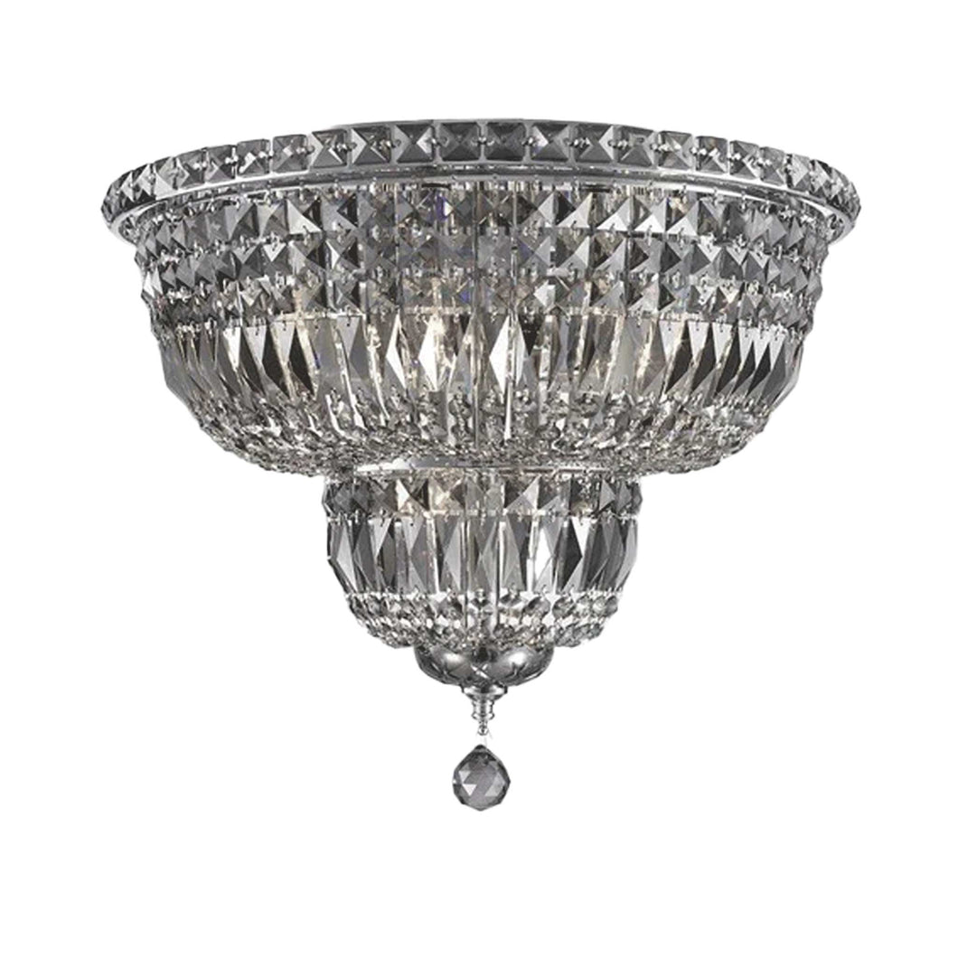 Empress Flush Mount Basket Chandelier - CHROME & SMOKE - W:50cm