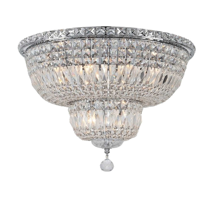 Empress Flush Mount Basket Chandelier - Chrome - W:50cm