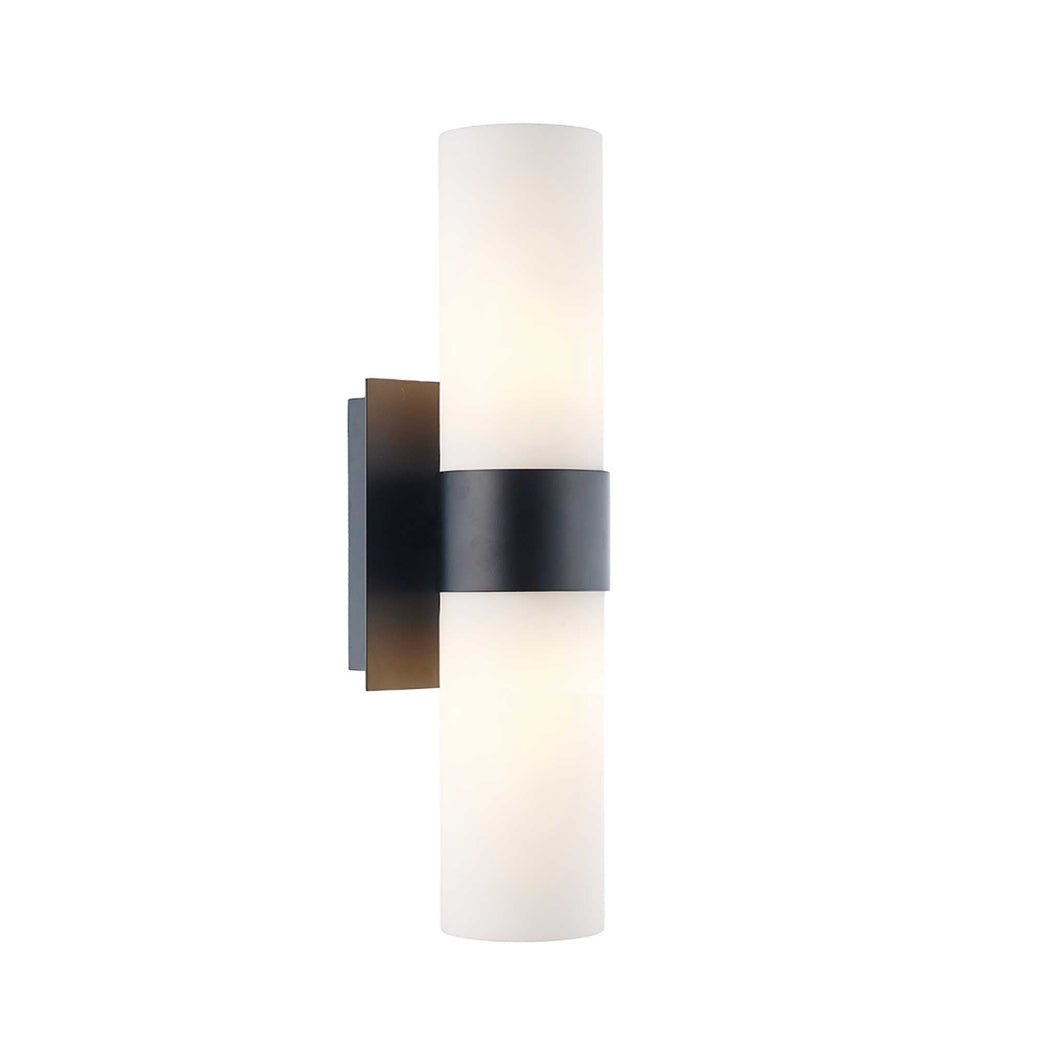 Provincial Collection Wall Sconce - Frosted Glass - Matte Black - H:44cm