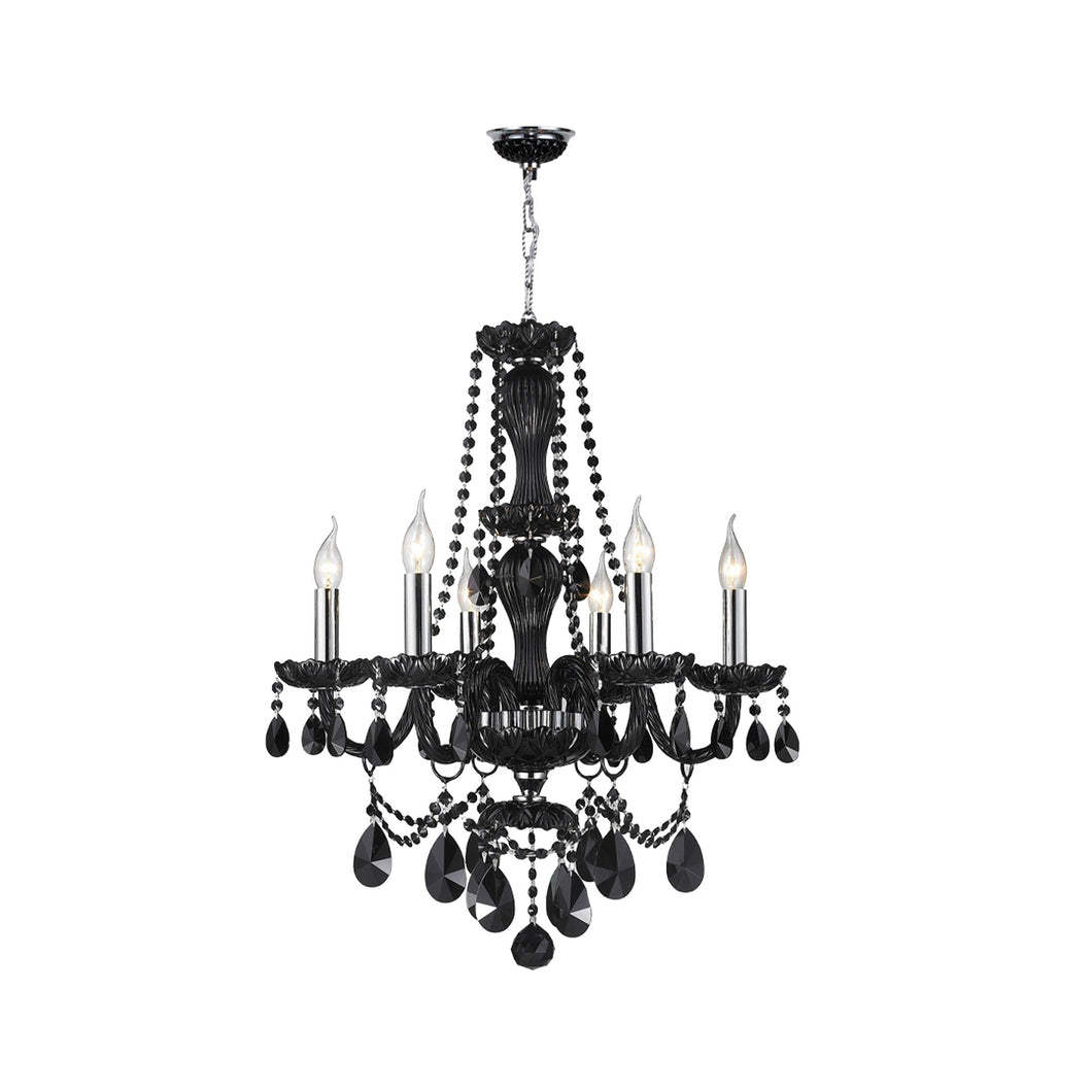 Jet Black Bohemian Chandelier - 6 ARM