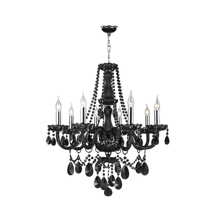 Jet Black Bohemian Chandelier - 8 Arm