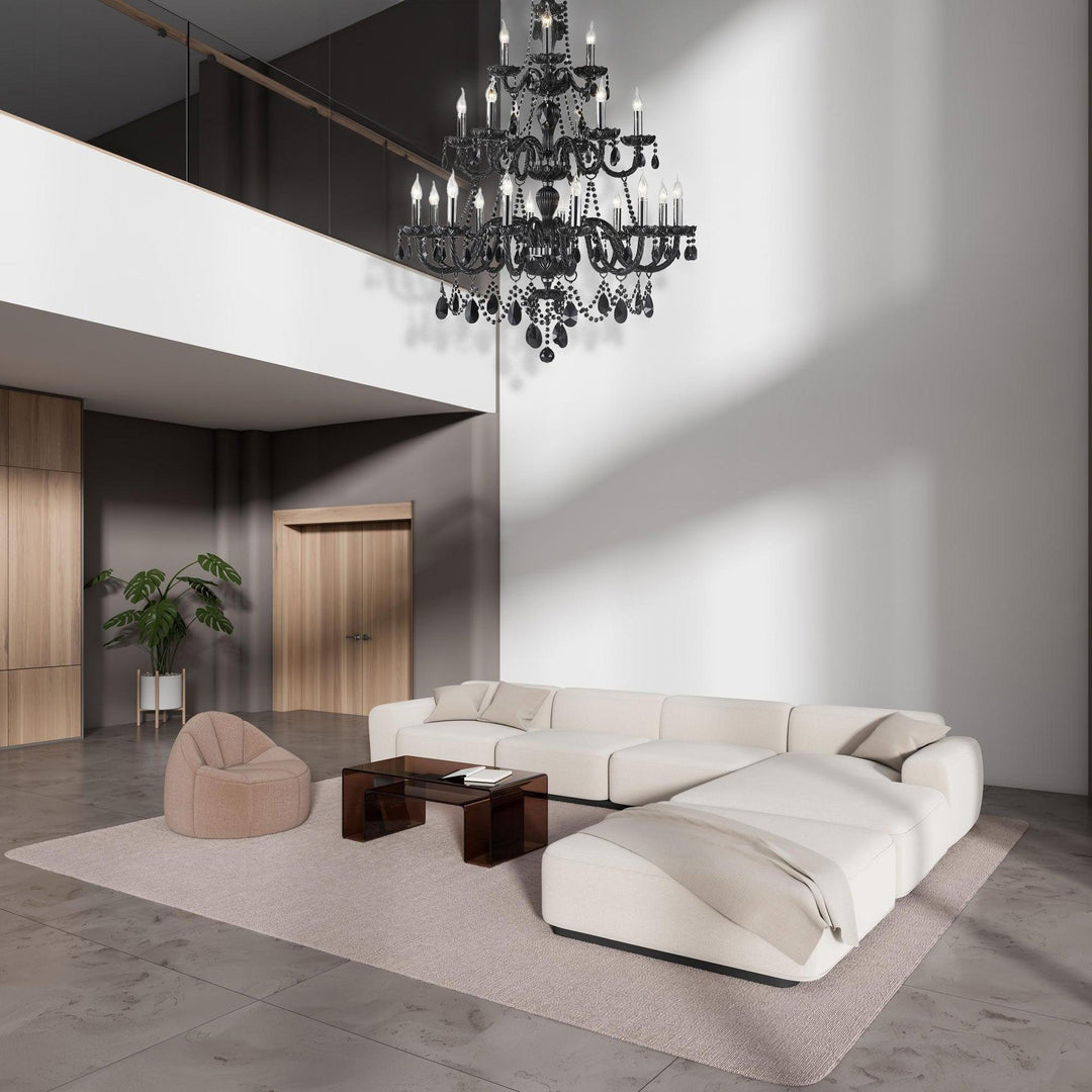 Jet Black Bohemian Chandelier - 21 Arm