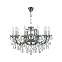 Load image into Gallery viewer, Maria Theresa Crystal Chandelier Grande 10 Light - Smoke Nickel &amp; Clear Crystal
