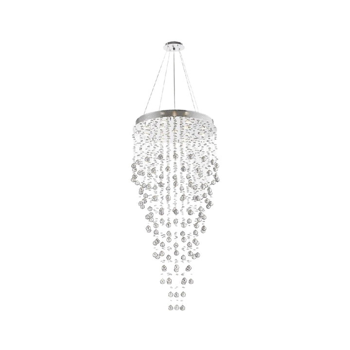 Round Cluster LED Crystal Chandelier -Smoke - Width:70cm Height:150cm