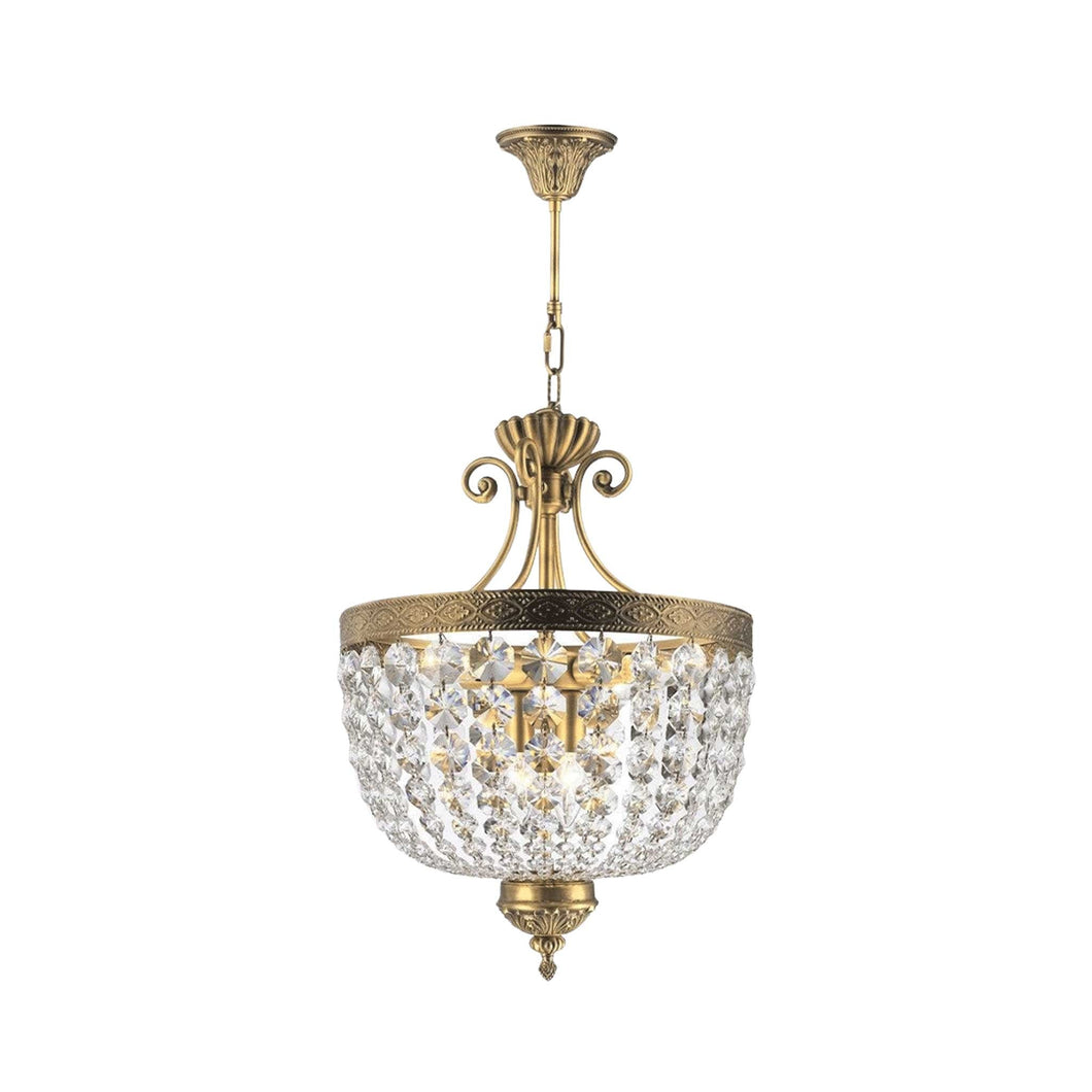 Florence Basket Chandelier - Solid Brass Finish- W:40cm H:50cm