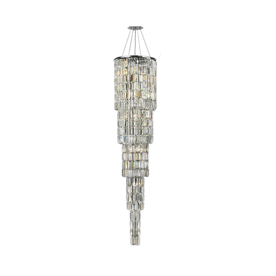 Modena Entrance Crystal Pendant Light - 5 Tier Round - W:40 H:170