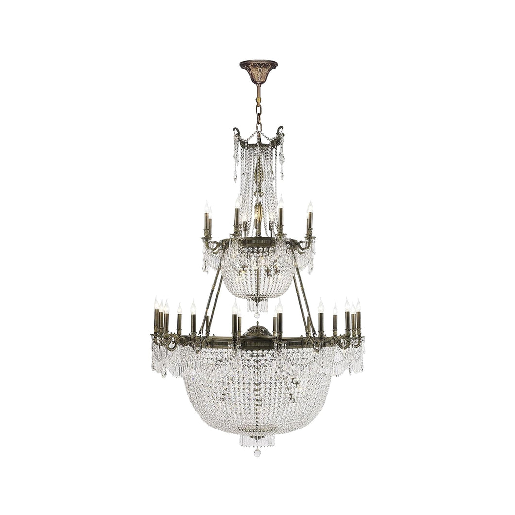 Regency Basket Chandelier Double Layer - Large - Antique Bronze Style - W:140cm