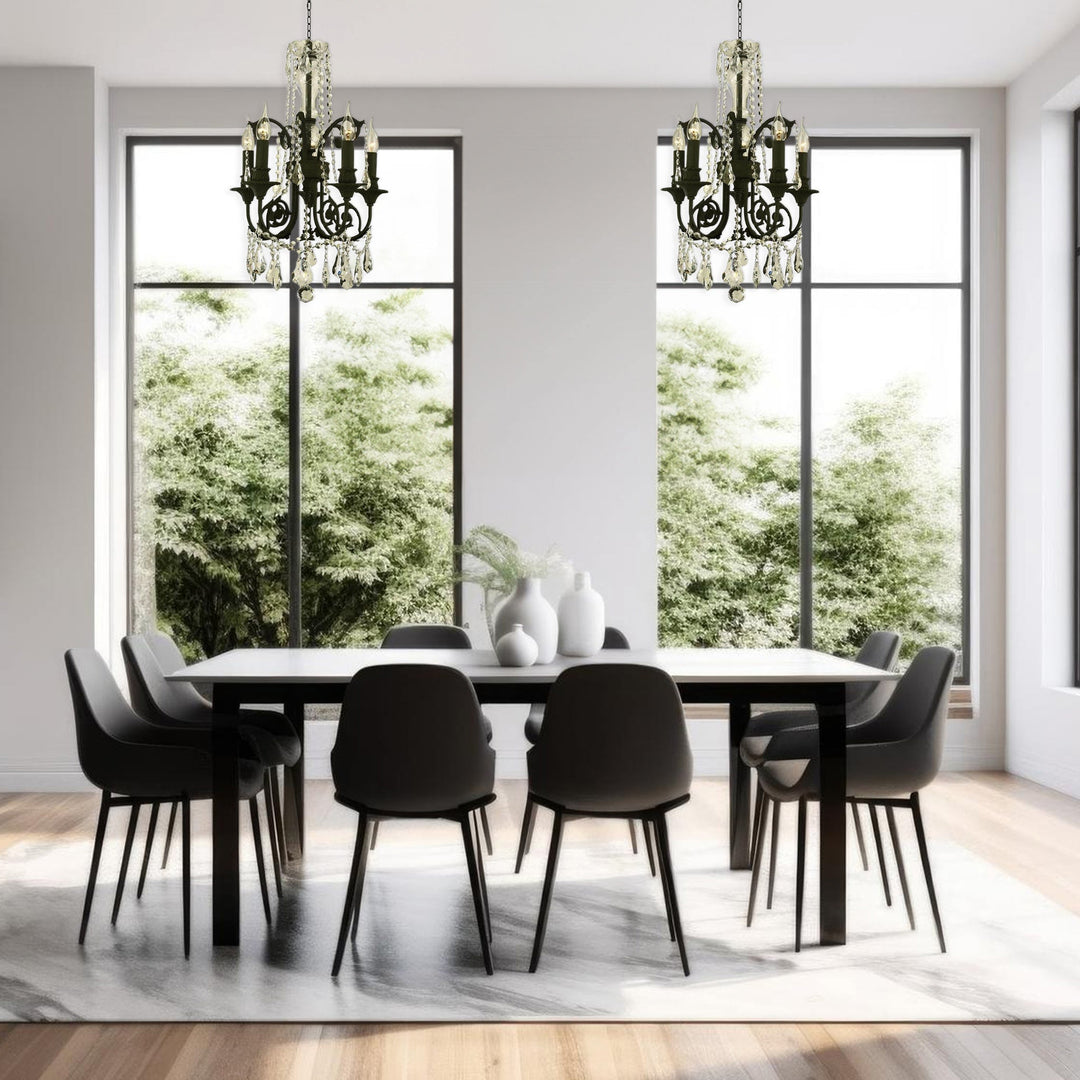 French Provincial Iron Chandelier- 5 Arm - Wrought Iron Finish