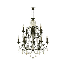 Load image into Gallery viewer, French Provincial Iron Chandelier- 12 Arm - Wrought Iron Finish
