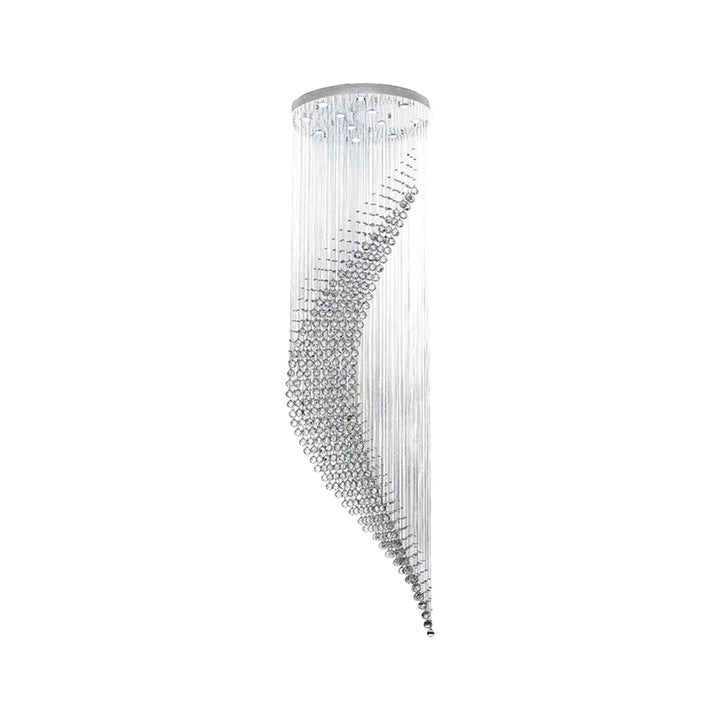 Contemporary Wave LED Chandelier - W:85cm H:300cm - Chrome