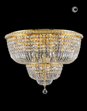Load image into Gallery viewer, Empress Flush Mount Basket Chandelier - GOLD - W:70cm - Designer Chandelier 
