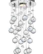 Load image into Gallery viewer, Round Cluster LED Crystal Chandelier - Width:20cm Height:60cm
