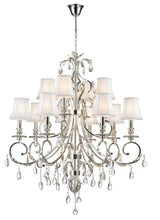 Load image into Gallery viewer, ARIA - Hampton 12 Arm Chandelier - Silver Plated - Designer Chandelier 
