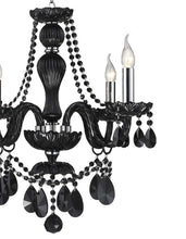 Load image into Gallery viewer, Jet Black Bohemian Chandelier - 4 ARM
