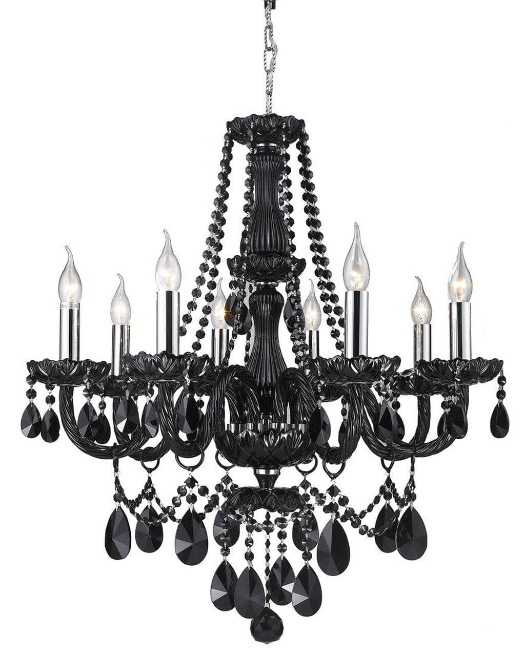 Jet Black Bohemian Chandelier - 8 Arm