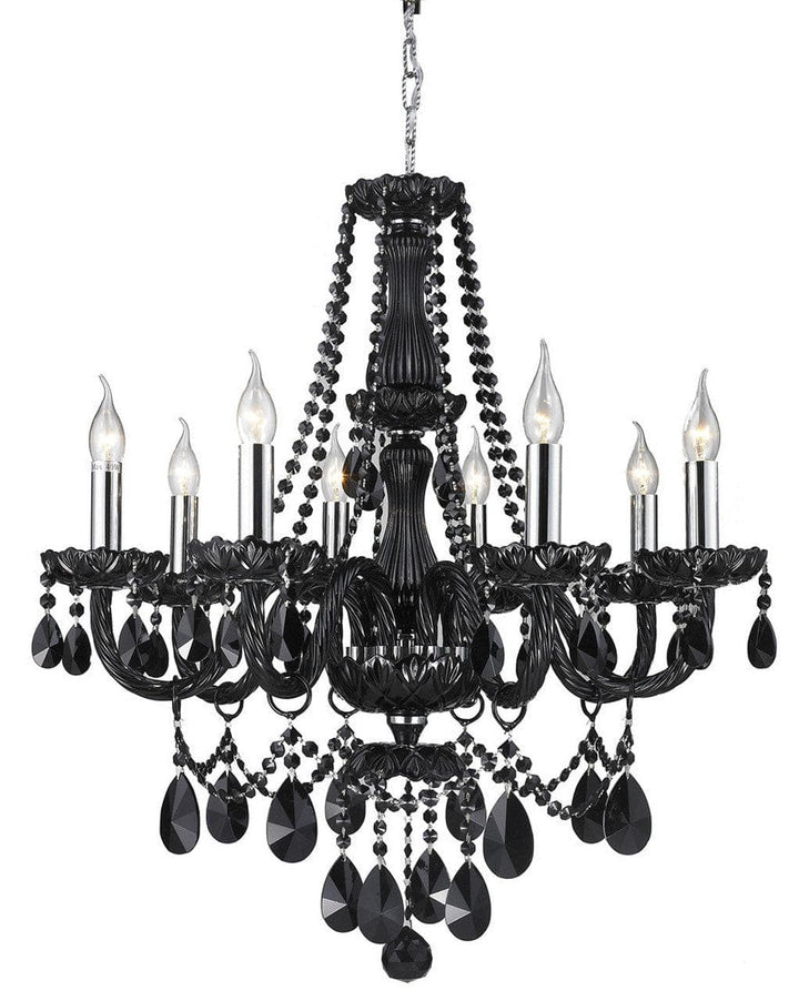 Jet Black Bohemian Chandelier - 8 Arm