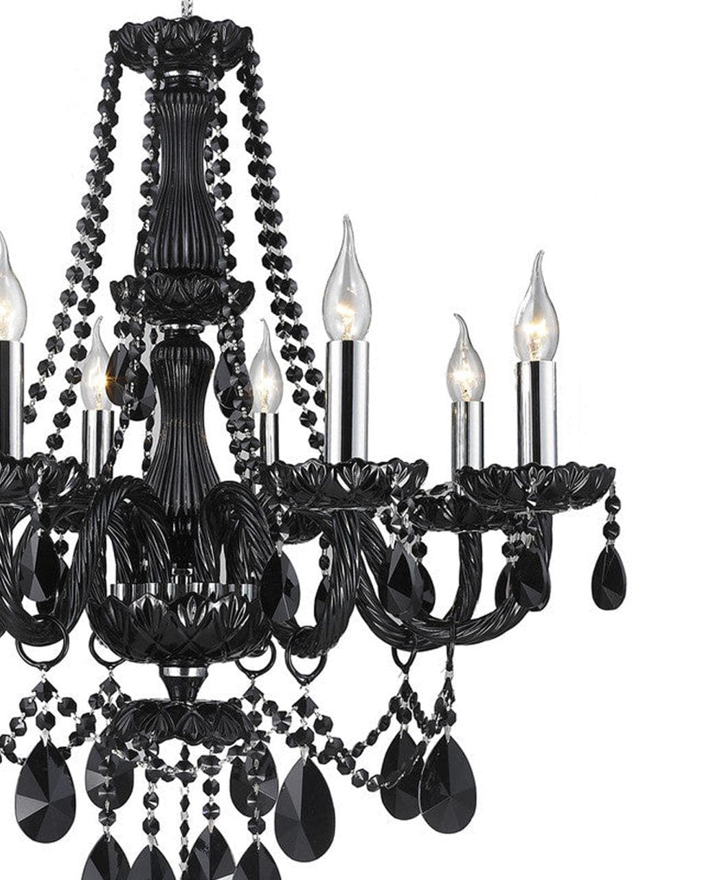Jet Black Bohemian Chandelier - 8 Arm