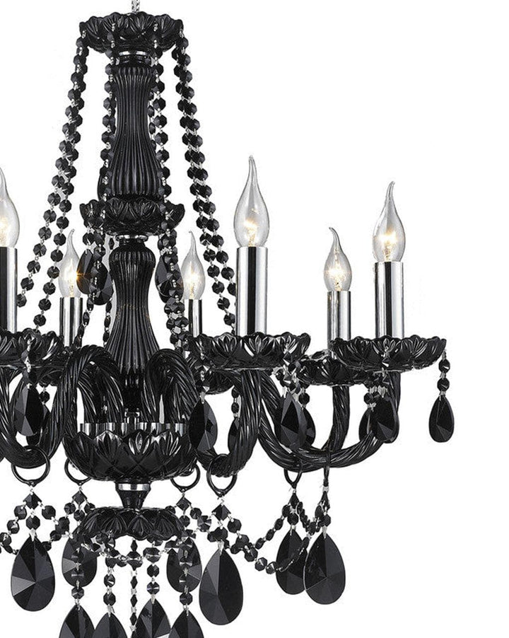 Jet Black Bohemian Chandelier - 8 Arm
