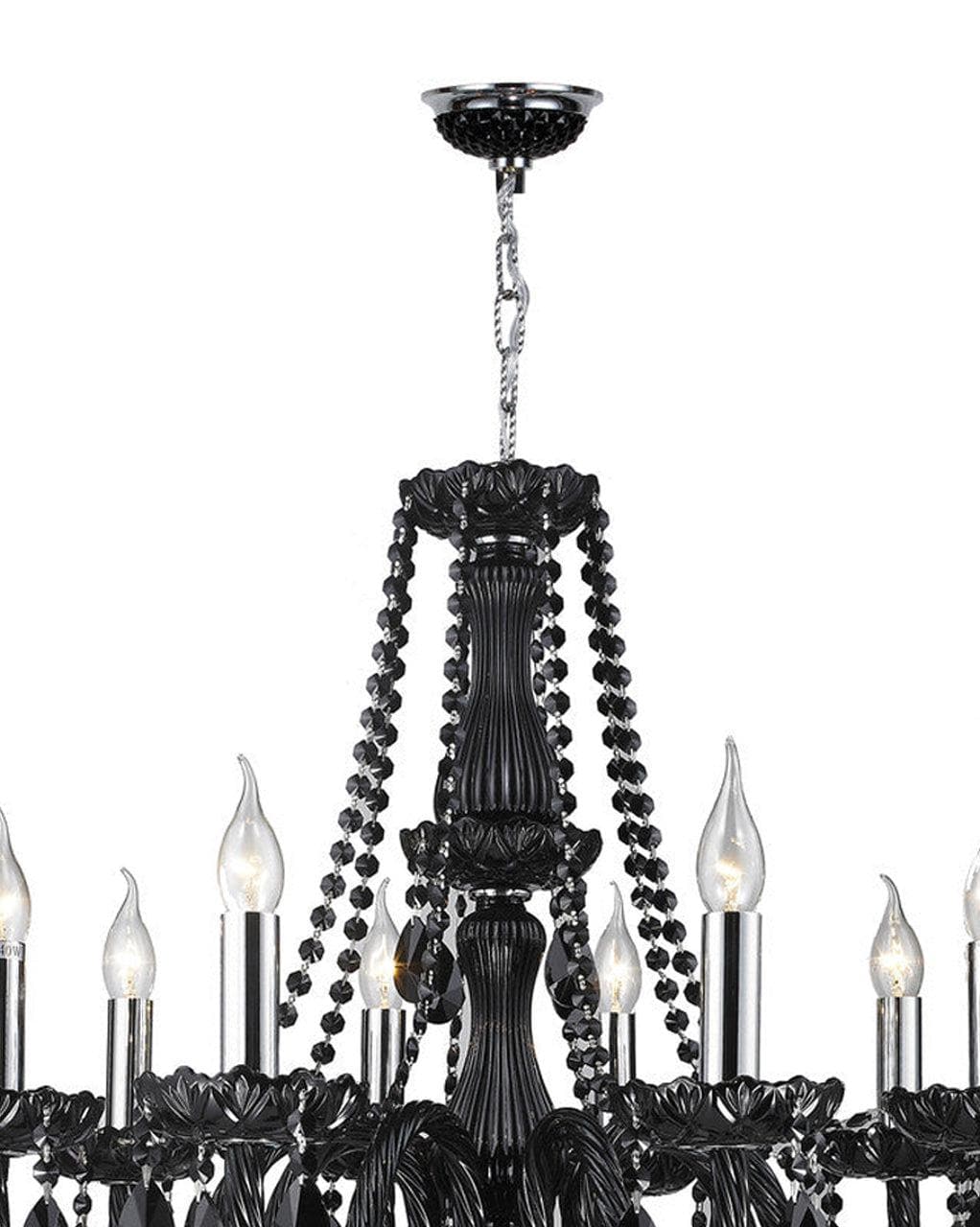 Jet Black Bohemian Chandelier - 8 Arm