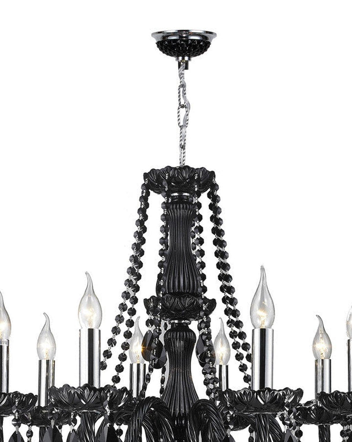 Jet Black Bohemian Chandelier - 8 Arm