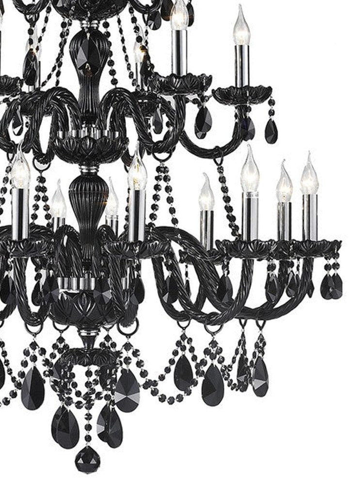 Jet Black Bohemian Chandelier - 21 Arm