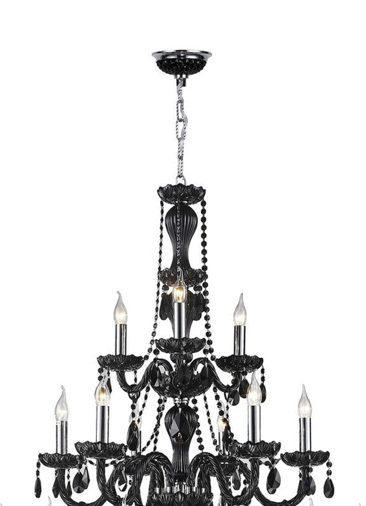Jet Black Bohemian Chandelier - 21 Arm
