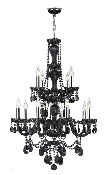 Jet Black Bohemian Chandelier - 12 ARM - Designer Chandelier 