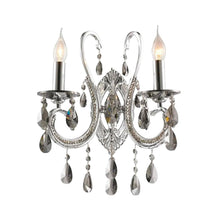 Load image into Gallery viewer, NewYork Princess Wall Sconce - Double Arm - Smoke Crystal
