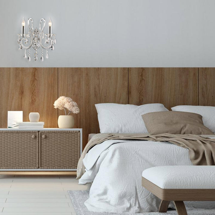 NewYork Princess Wall Sconce - Double Arm - Clear Crystal